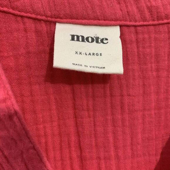 Mote Anthro Top Women's Size XXL Gauze Coral Lagenlook Relaxed Fit Long Sleeve - Picture 3 of 4
